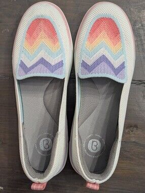 Bzee's Women's Chevron Knit Slip-On Flats - Pastel Multicolor